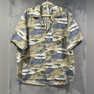 Moschino Rare Hawaiin Island Print Cotton Short Sleeved Shirt Size XL Vintage